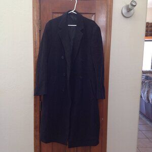 Polo Ralph Lauren Men's Charcoal - Black Overcoat 40L, wool-blend, fully lined